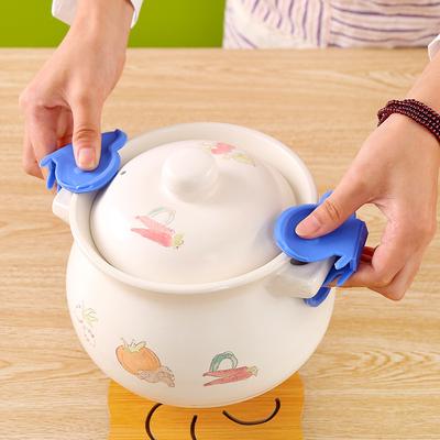 2 STÜCKE Küche Geschirr Silikon Ofen Wärmeisolierte Finger Handschuh Mitt Niedlich Kochen Mikrowelle Rutschfeste Greifer Topflappen