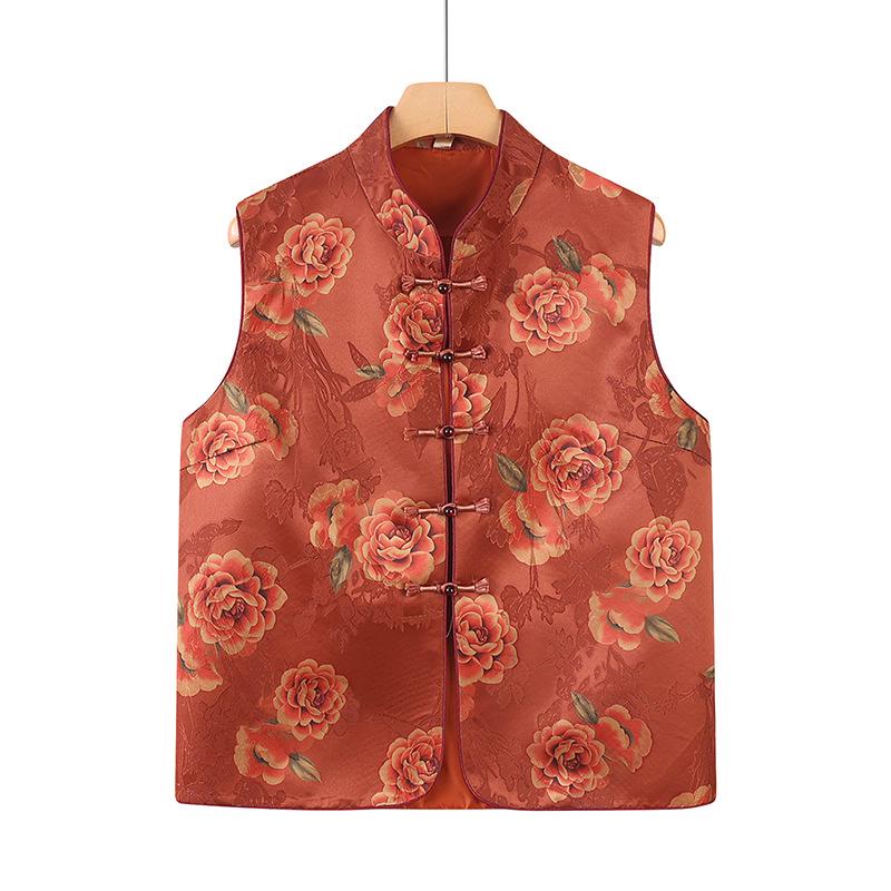 

Spring & Autumn Vest for Middle-Aged Women, Grandma s Shawl, Festive Top for Mothers 3XL (115-130 lbs)