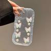 Ins for Apple 16/15 mobile phone case iPhone14/13Pro Max cream Epoxy gradual change butterfly case