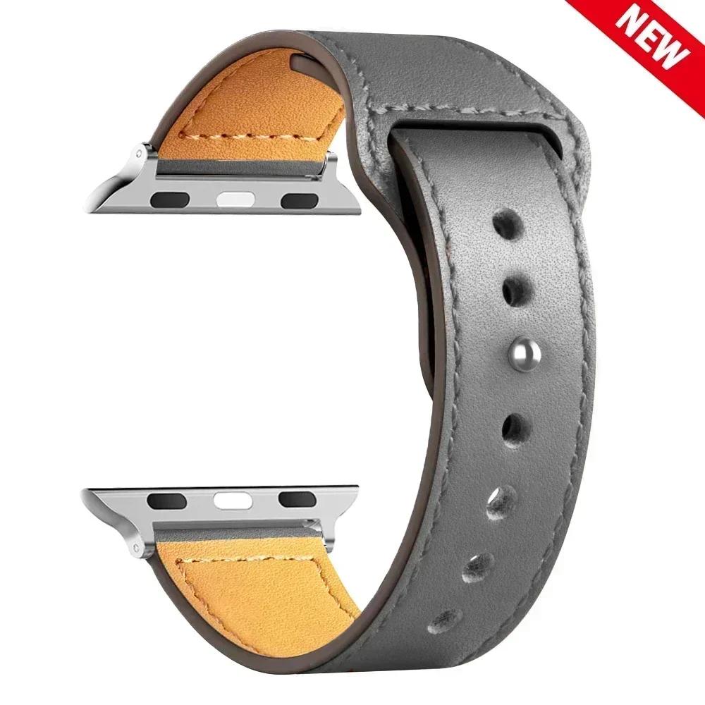 Sport Loop Leather Band For Watch Straps 41mm/45mm 42mm 46mm 40-44mm Bracelet iWatch Series 10 9 8 7 4 5 6 Se Ultra 2 49mm