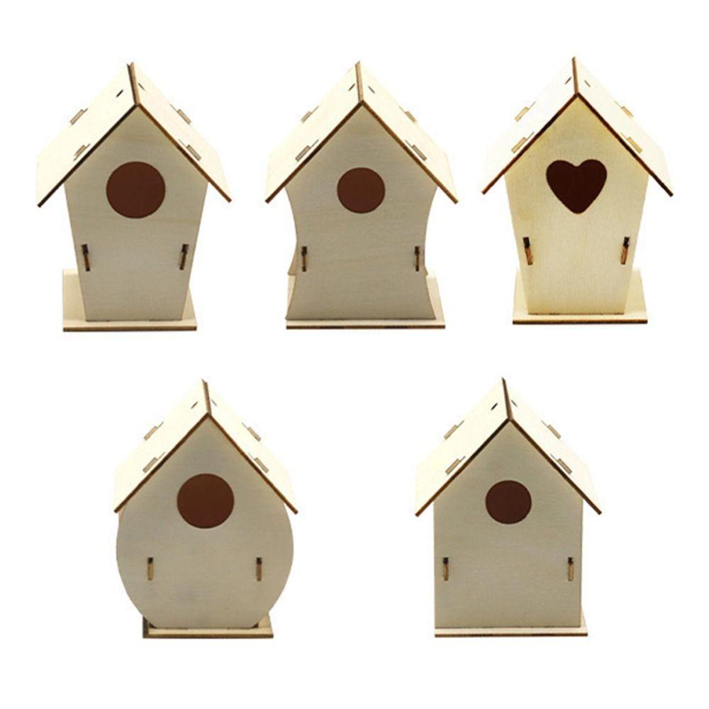 Decoration Bird Nest Hous Wooden Hummingbird Cages Easy To Assemble Hanging Birdhouse Garden