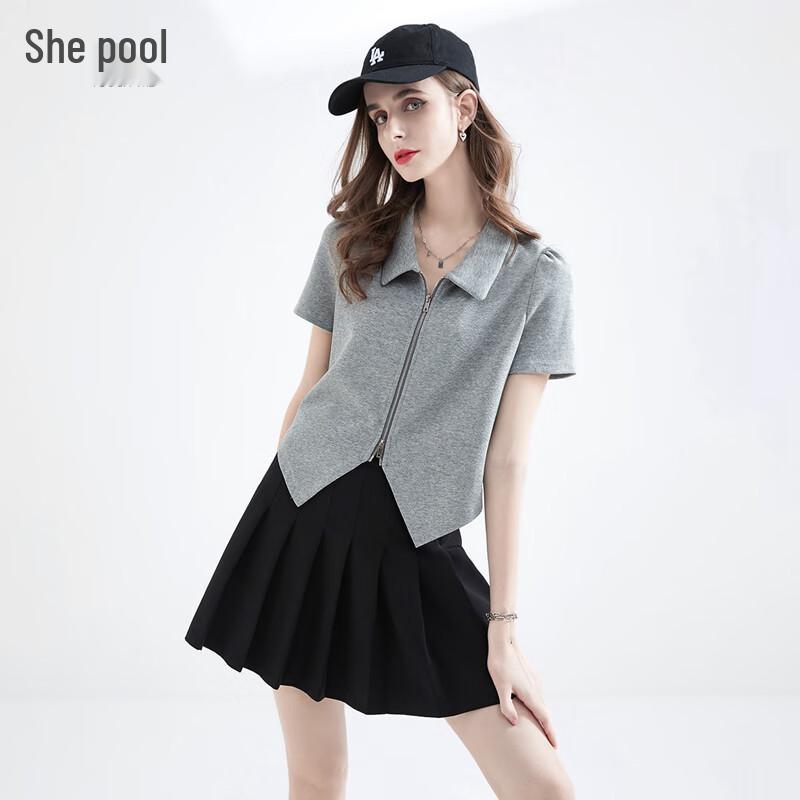 Stylish Women s Slim Fit Short-Sleeve Lapel T-Shirt