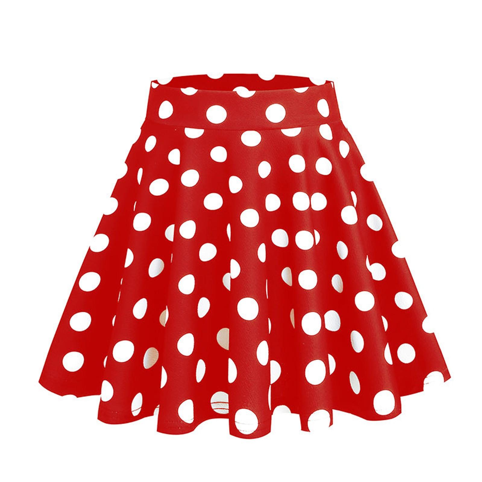 

Женские короткие юбки с эластичной резинкой на талии и принтом в горошек, милые юбки для девочек M красный