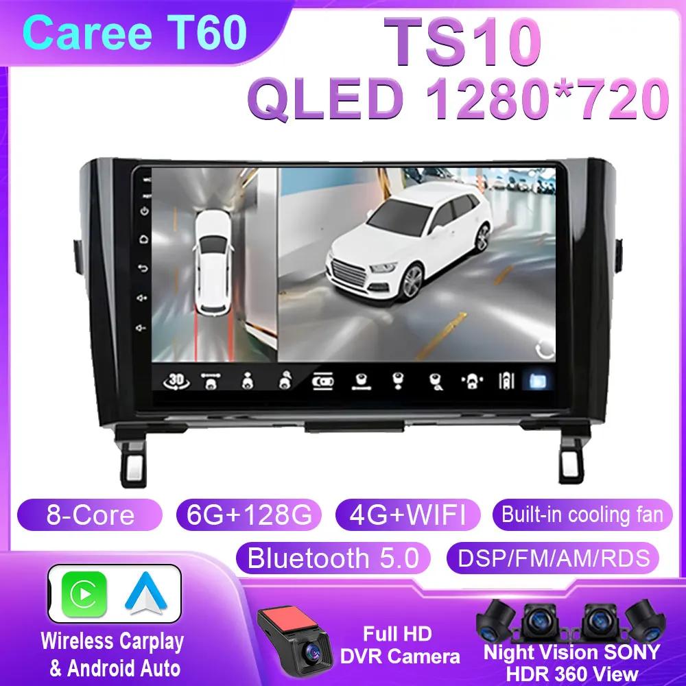 Android 14 Wireless CarPlay Auto Radio For Nissan Qashqai J11 X-Trail 3 T32 2013-2017 Car Multimedia Player GPS Stereo DSP WIFI