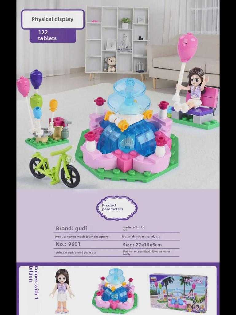 Kompatibilní s Lego: Goody 9611 Princess Fantasy Castle Building Blocks - Puzzle montážní hračky pro dívky