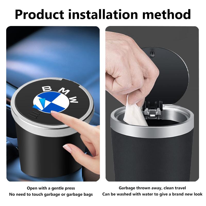 Car Center Console Garbage Bin Storage Trash Can Cup Holder For BMW M Performance E36 E46 E60 E90 E91 E92 E93 F30 F20 TMBCU1