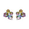 Pinkdudu Vintage Glass Geometric Block Zircon Earrings Colorful Trendy Drop Earrings Women Jewelry PD2264