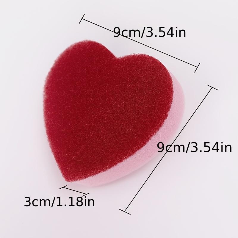 3/6/12 szt. Gąbki do czyszczenia w kształcie serca, Urocze wytrzymałe zmywaki do mycia naczyń, Zlewu kuchennego, Blatów i czyszczenia domu