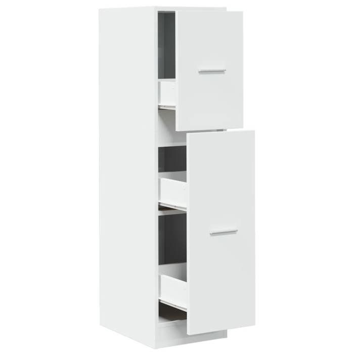 VidaXL Armoire d'apothicaire blanc 30x41x118 cm bois d'ingénierie, coffre d'apothicaire, meuble d'apothicaire, coffre à 855160