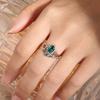 European and American new fashion crown shape green zircon inlaid personalized luxury women's ring