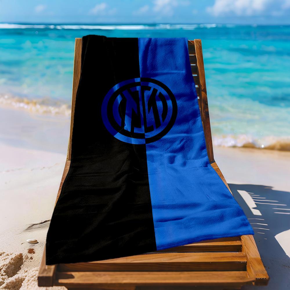 Inter Milan Beach Towel Super Soft Microfiber Quickdry Fabric Comfortable Lightweight