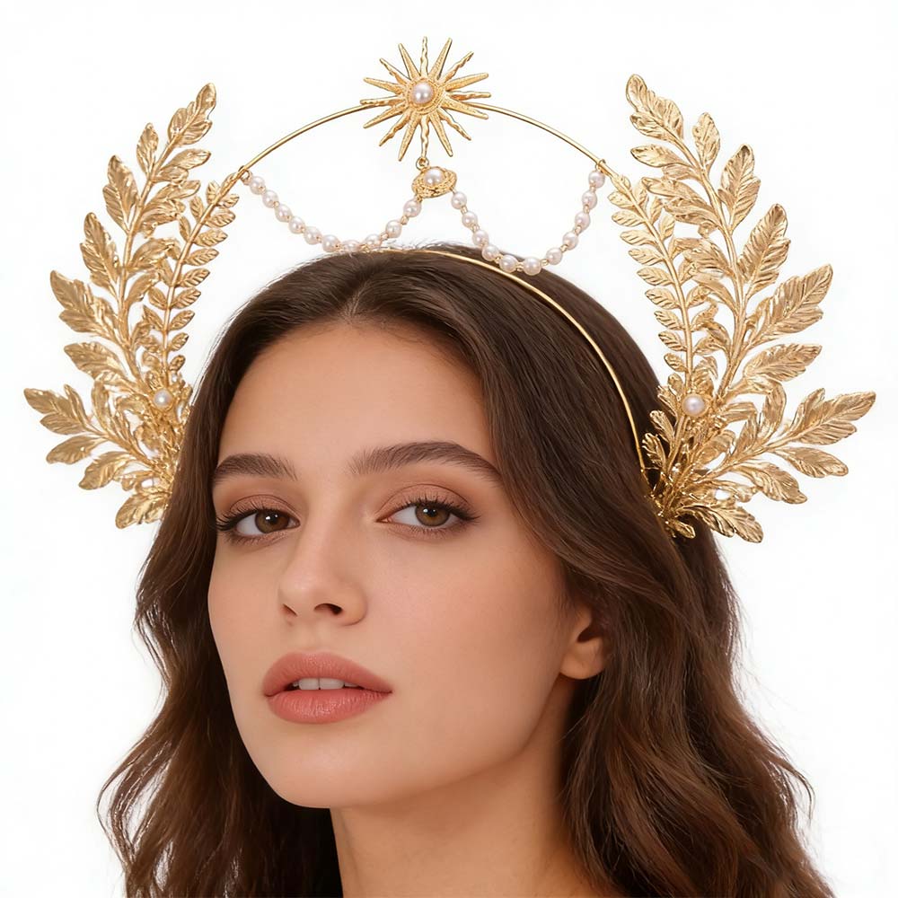Sun God Glory Headband Gold COSPLAY Hair Hoop Fashion Baroque Crown Halloween Party Cosplay