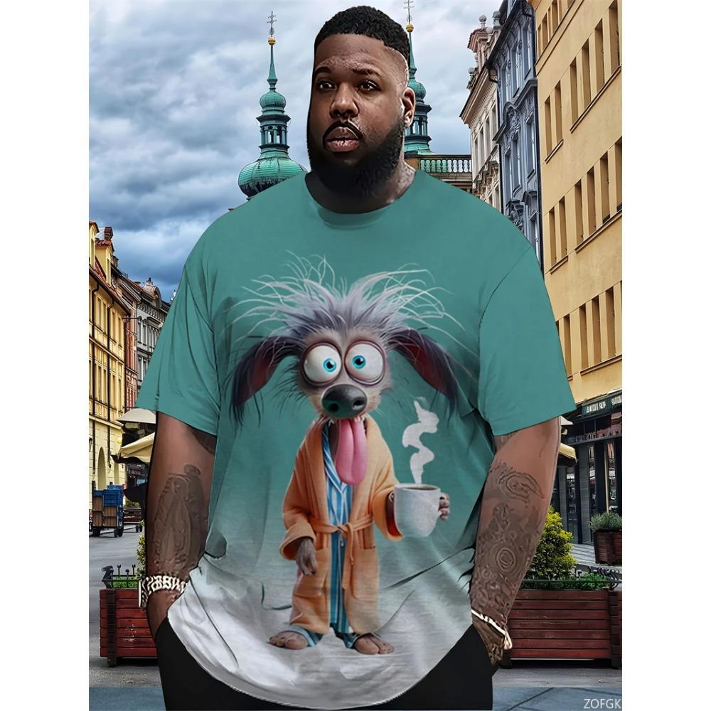 New Men's 3D Cartoon Duck Print T-Shirt Soft Stretch Polyester Fabric Soft Stretch Polyester Fabric For Men Casual Summer Top