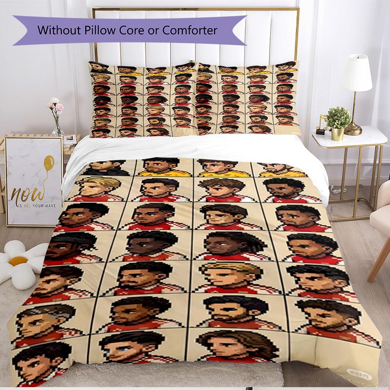 3pcs Duvet Cover Set (1*Duvet Cover + 2*Pillowcase, Without Core), Football team.C Print Soft All‑Season Bedding Set, Home Bedroom Decor Gift