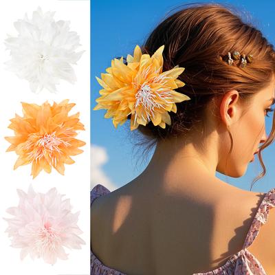 Simulace Látková Květina Vlasové Sponky Sponka do Vlasů Módní Vlasové Doplňky Velká Vlasová Spona pro Ženy Dívku