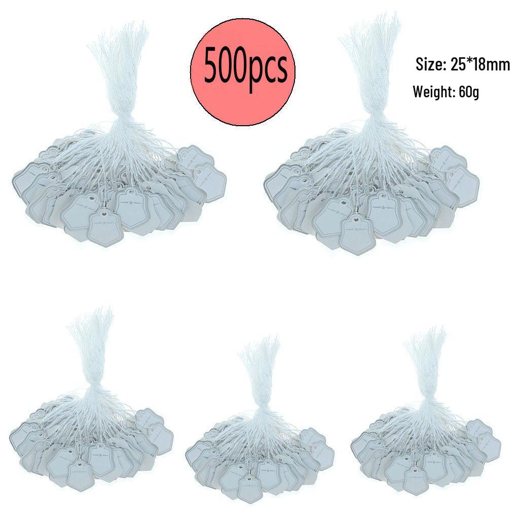 

Cotton String Jewelry Price Tags - 500 Pack for Decoration and Product Identification