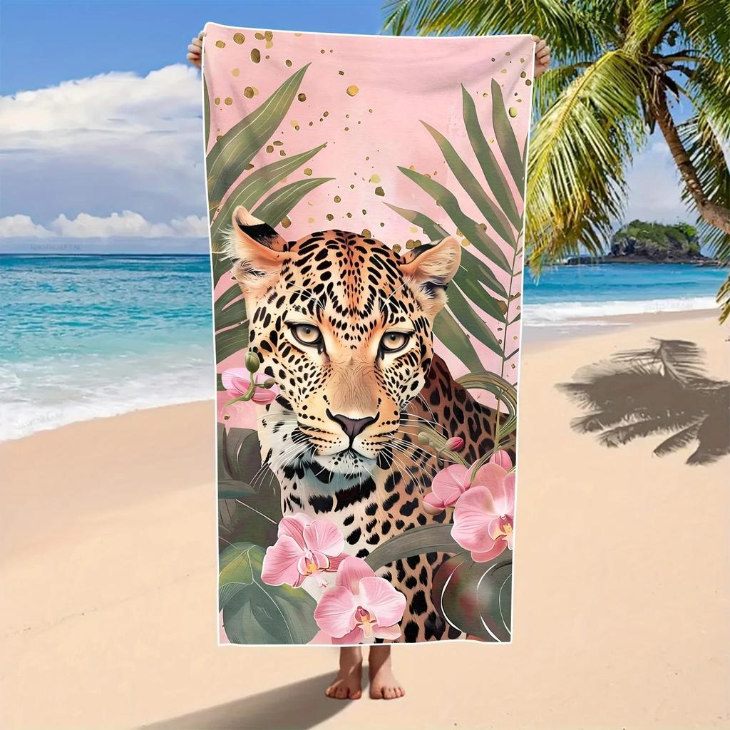 Ocean Wave & Seashell Beach Towel, 3D Style Blue Ocean Waves with Starfish and Colorful Seashells Towel