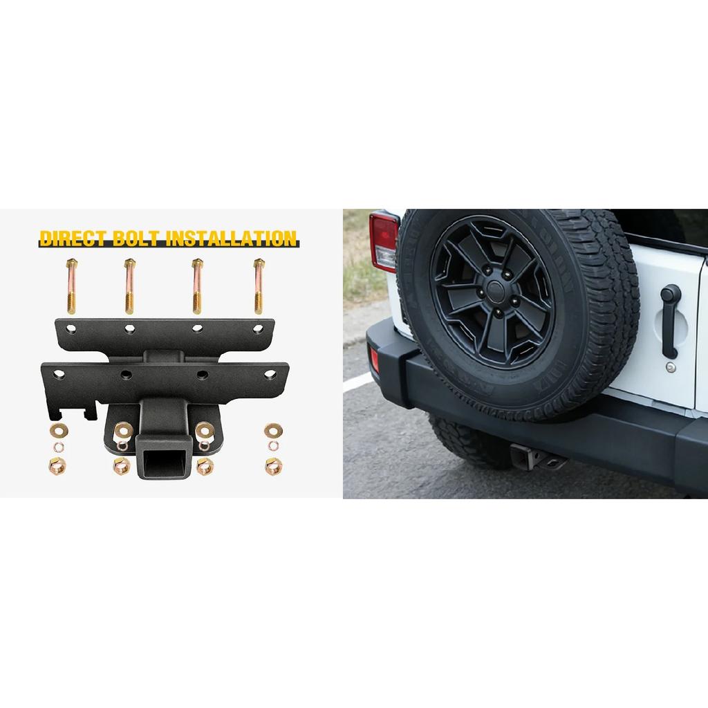 Kit Ricevitore Gancio di Traino per Paraurti Posteriore Nilight da 2 Pollici, Compatibile per Jeep Wrangler JK 4 Porte e 2 Unlimited 2007-2018, Con Cablaggio a 4 Pin