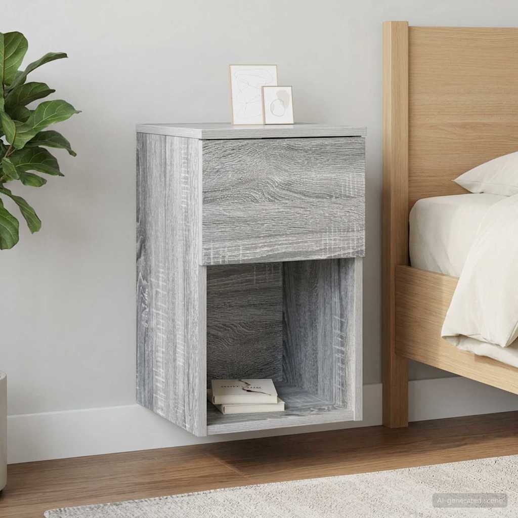 Bedside Cabinet Grey Sonoma 29 x 31.5 x 49 cm Engineered Wood