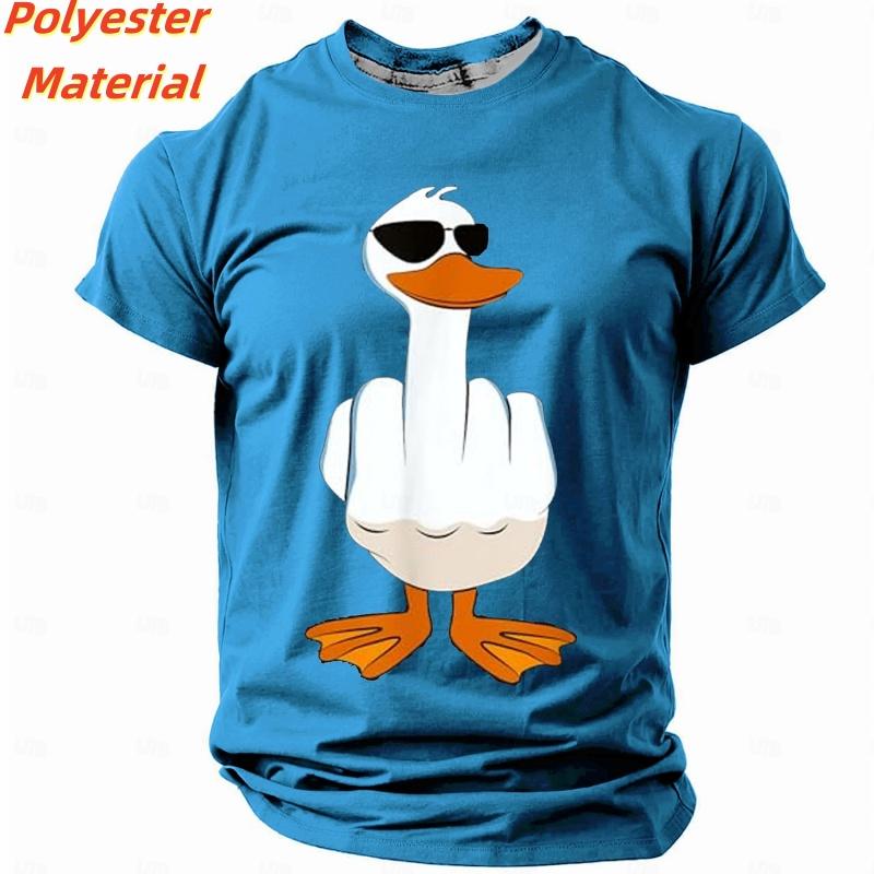 Sunglasses Duck T Shirt For Men Funny Colorful Pattern T-Shirts Summer Round Neck Kids Short Sleeve Tees Fashion Tops