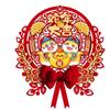 Traditional New Year Lucky Character Stickers Red Door Couplet Ornaments  Window Decoration