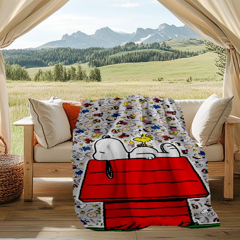 Snoopy's Adventure Print Flannel Blanket, Soft Warm Lightweight Throw Blanket for Living Room,Sofa Bed Camping Office