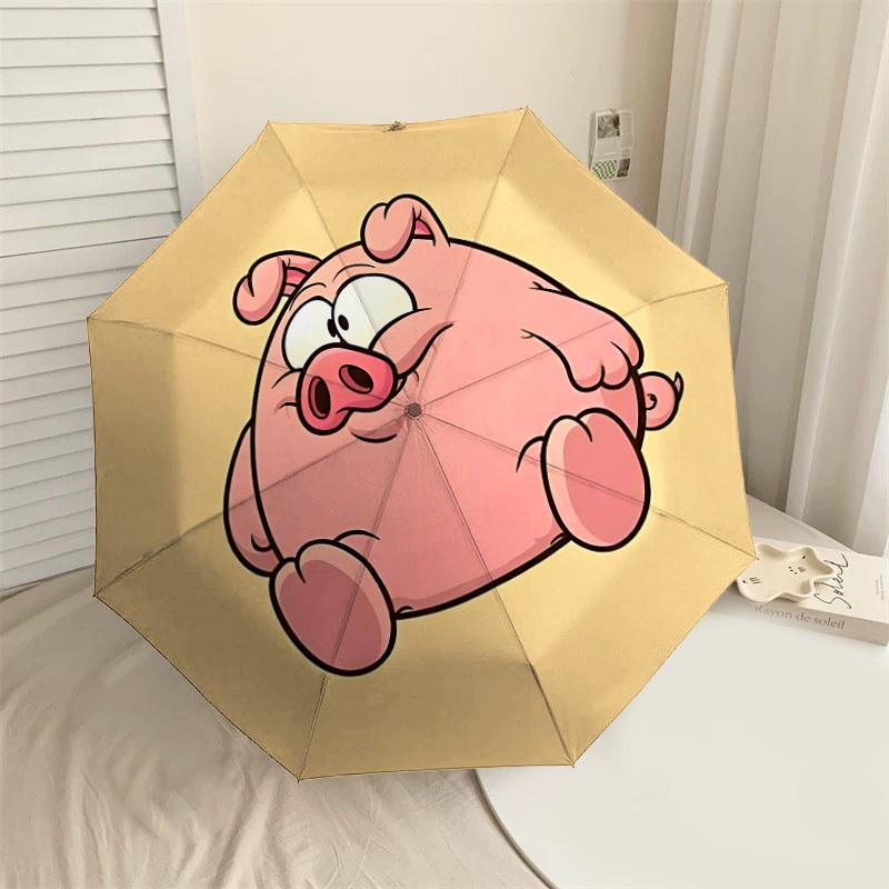 

1PC piggyUmbrella-8-Rib Reinforced, Automatic Open, Lightweight & Durable, Cute Fashion Accessory for Outdoor-P133