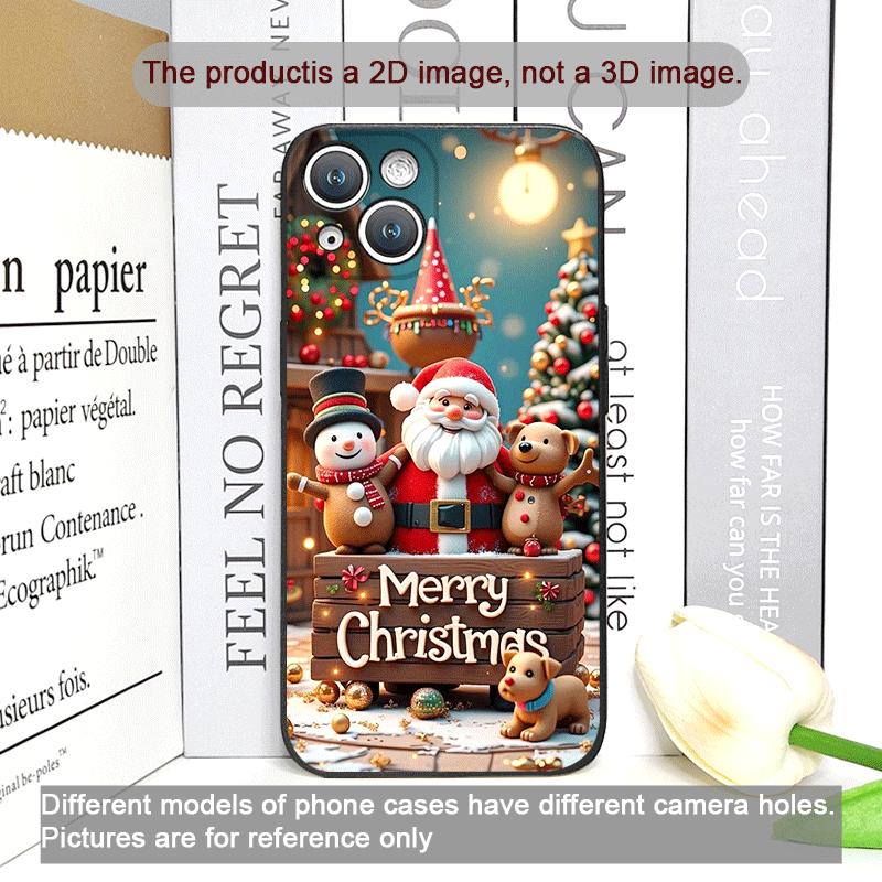 Cartoon Christmas-themed Santa Claus Phone Case for IPhone 16 12 11 14 13 15 Pro Max Mini X XS MAX XR SE2 7 8 14 Plus Soft Cover
