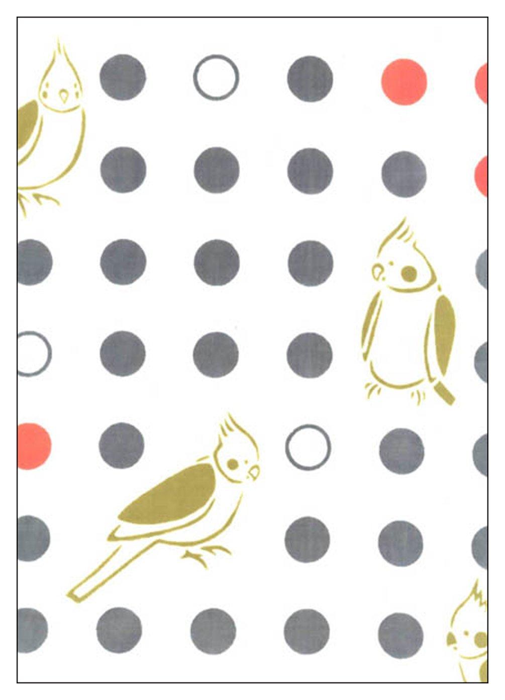 

Tenugui Hand Made in Cockatiel Design Niwa-zome Towel, Chū-dyed, 100% Cotton, Japan,