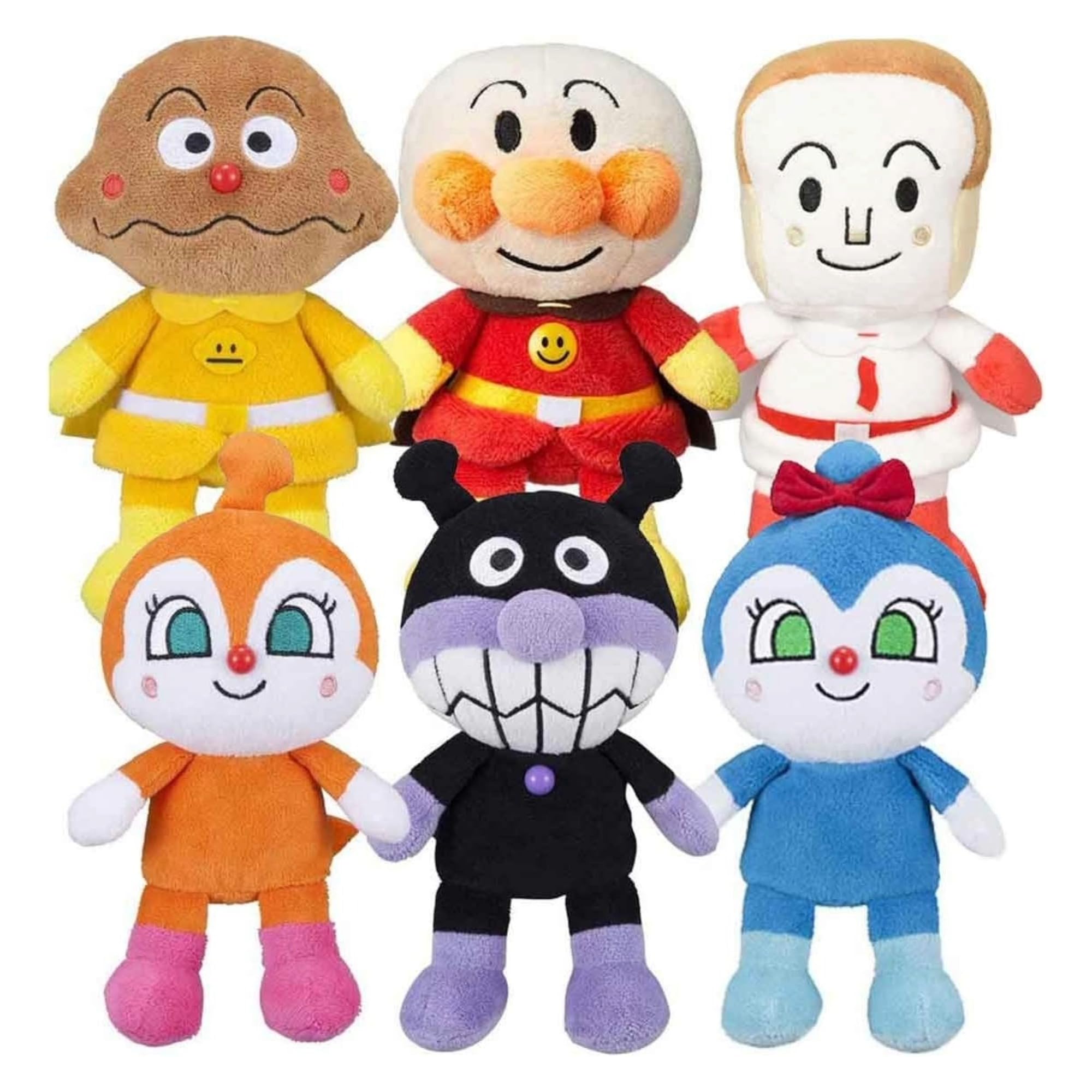 

Sega Fave Pretty Beans Collection Plush Toy and 6-Piece Set Anpanman, Shokupanman, Currypanman, Baikinman, Dokin-chan, Kokin-chan