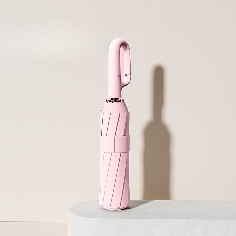 

Виниловый Полностью Автоматический Большой Складной Зонт для Мужчин и Женщин с Высококлассными Двусторонними Зонтами для Защиты от Солнца metal-fiber composite&12K розовый