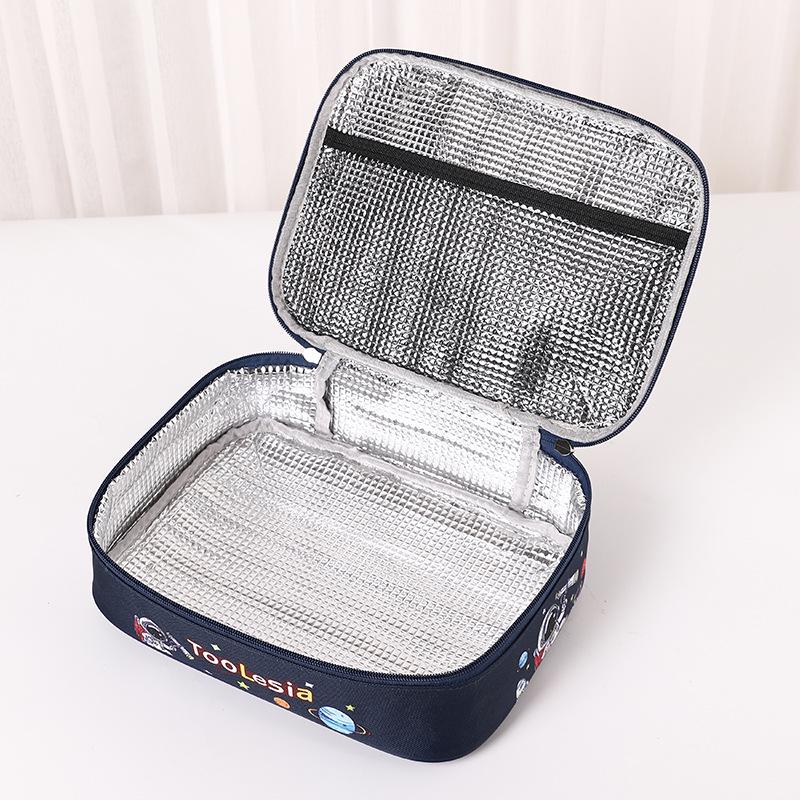 Insulated Cartoon Bento Lunch Bag for Kids - Waterproof, Large, and Portable