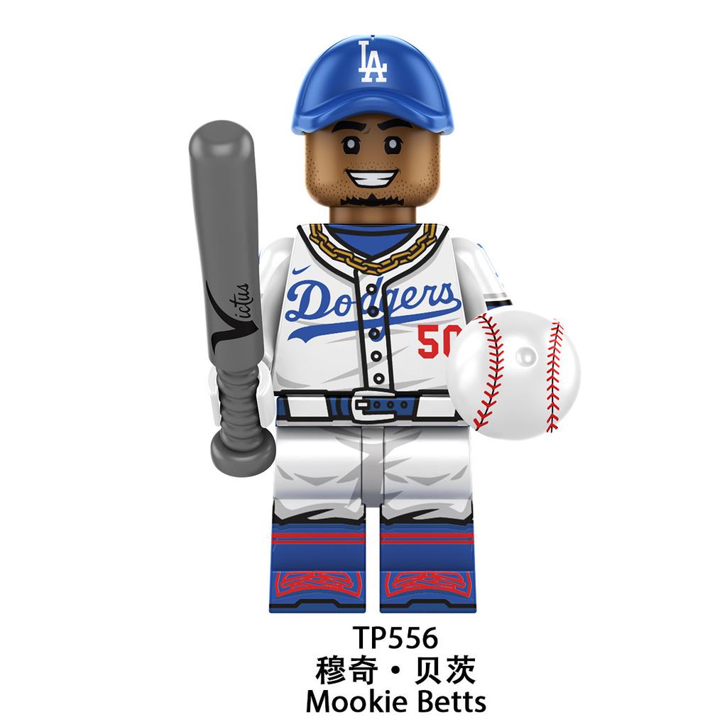 TP1068 Giocatore di Baseball Mattoncini Figura, Atleta Sportivo Mini Giocattolo Decorazione Scrivania 10 Pezzi