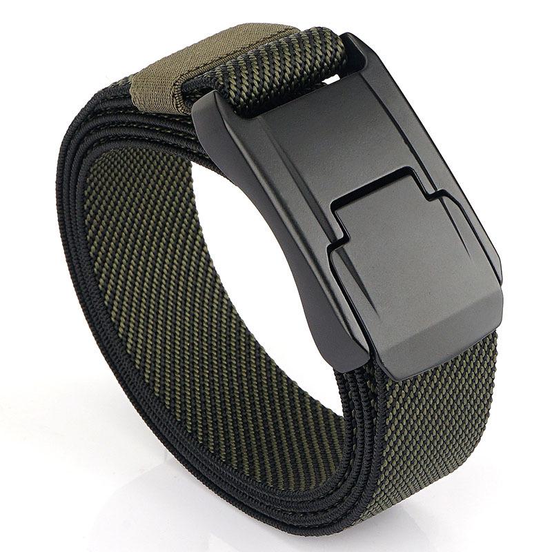 Men's Elastic Tactical Belt with Aluminum Buckle for Outdoor and Casual Wear