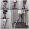 High Waist Mesh Lace-up Pantyhose Smooth Hollow-out Shaping Silk Stockings Stretch High-Density Sheer Pantyhose Tights Women