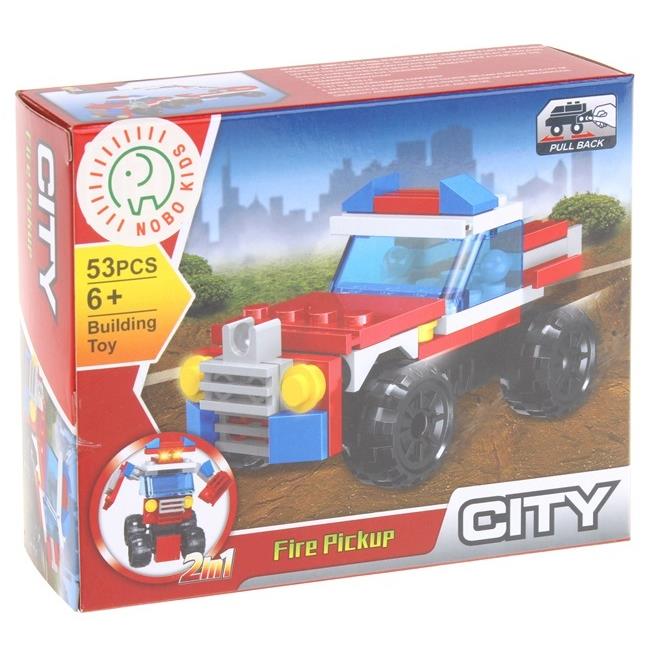 2-in-1 Building Blocks Fire Department Fire Pickup