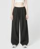 Prinoar [Set] String Overfit Two-Way Zip-Up Hoodie + Single-Pleat String Pants - Black