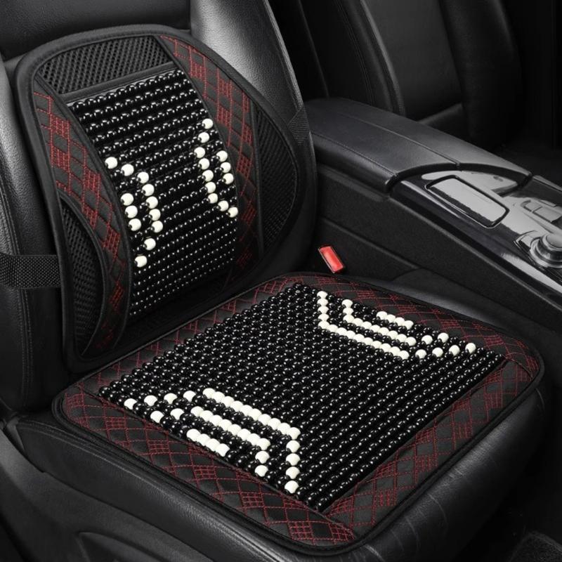 Universal Vehicle Chair Ventilated Cooling Seat Pad Cushion Beaded Comfort Seat Cover Lumbar Back Brace Support Cushion