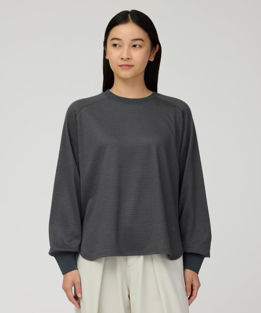 Snow Peak Fusion Grid Pullover Stretch Long Sleeve Grid Light Blue 2 L/S Women's