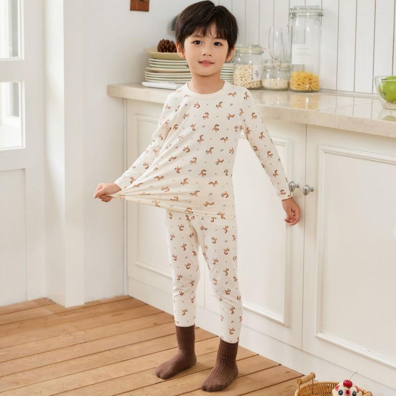 2026 Kids Cotton Underwear Set Girls Aged 8-16 Thermal Loungewear