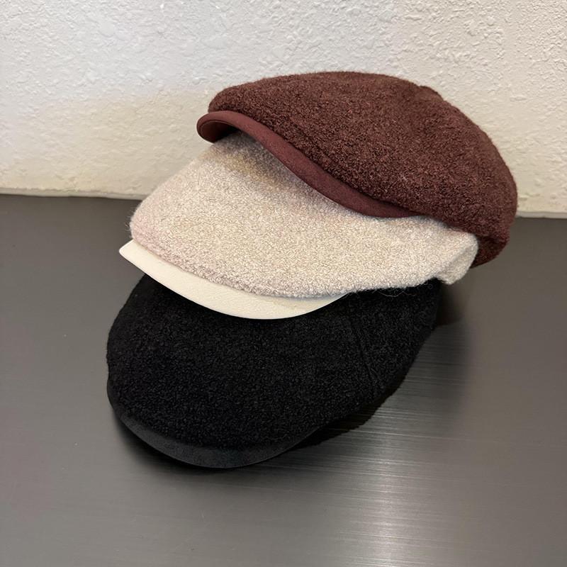 Retro Simple Vintage Solid Color Women Casual Beret Cap For Autumn Winter And