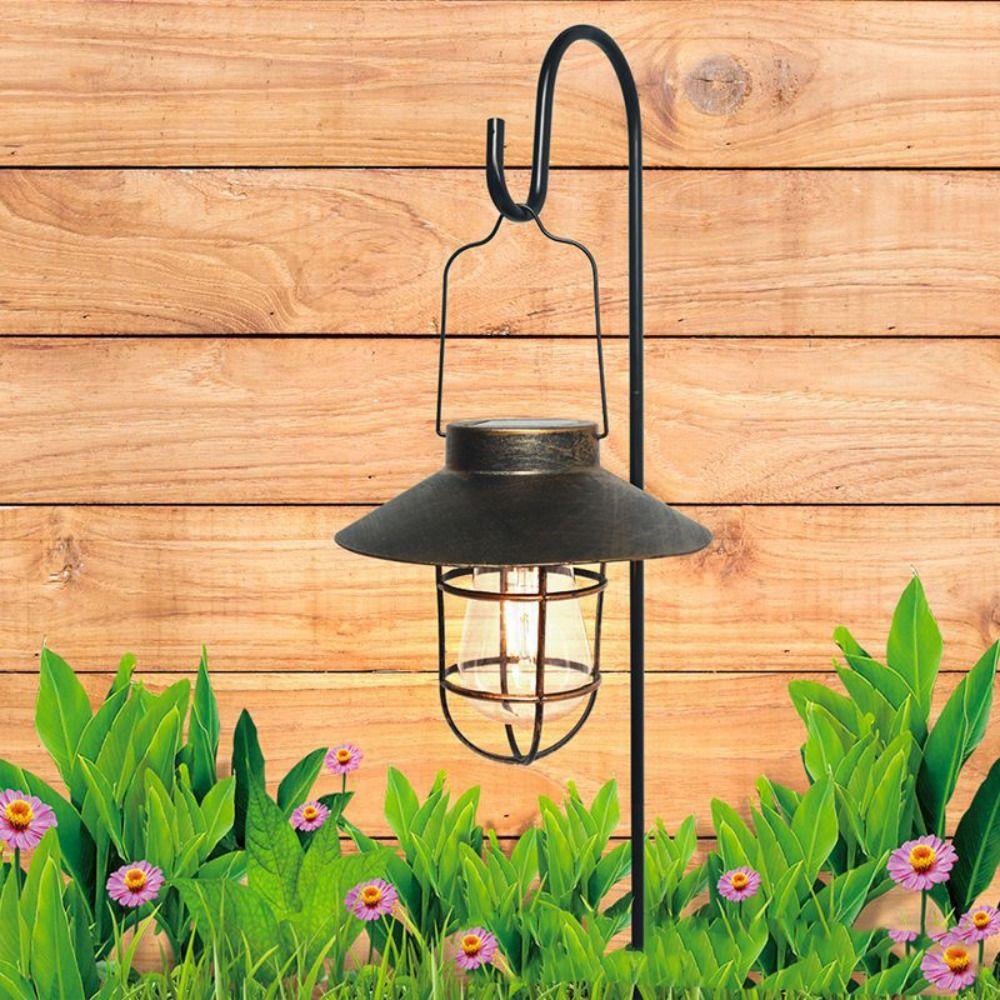 Retro Solar Lantern Lamp Vintage Landscape Light Hanging Tent Lamp Backyard Landscape
