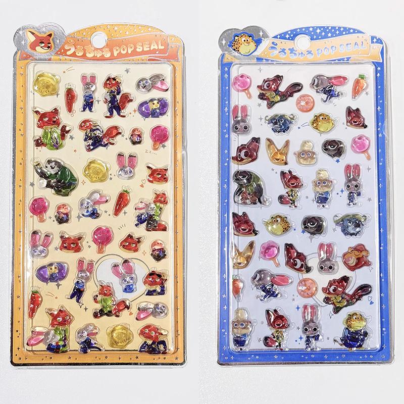 Cartoon Zootopia Judy Nick 3D Stickers Cute Diy Mini Kawaii Puffy Stickers Scrapbook Laptop Phone Case Crystal Stickers