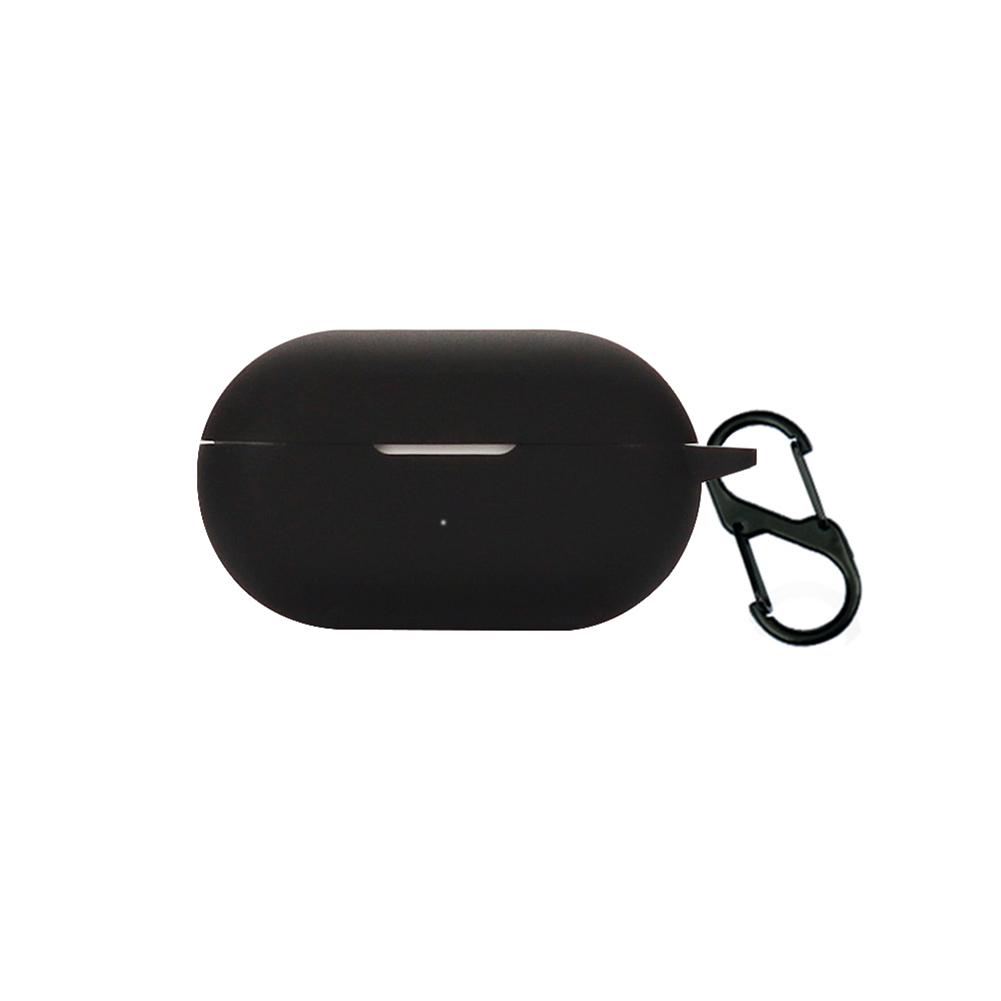 

Silicone Case with Carabiner Charging Box Protection Cover Shockproof Protective Skin Cover Washable Dustproof for Ambie AM-TW01 чорний