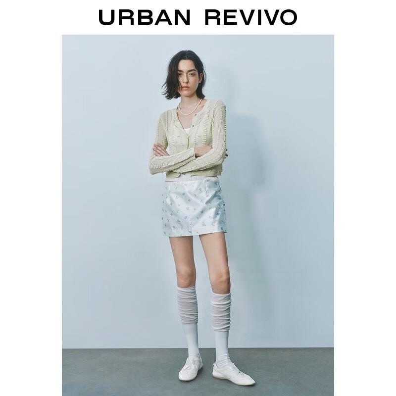 

Женский вязаный кардиган с длинными рукавами и кружевной отделкой UR S