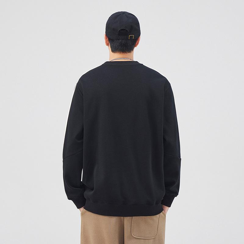 Американский тяжелый полосатый свитер с круглым вырезом для мужчин — фото 4