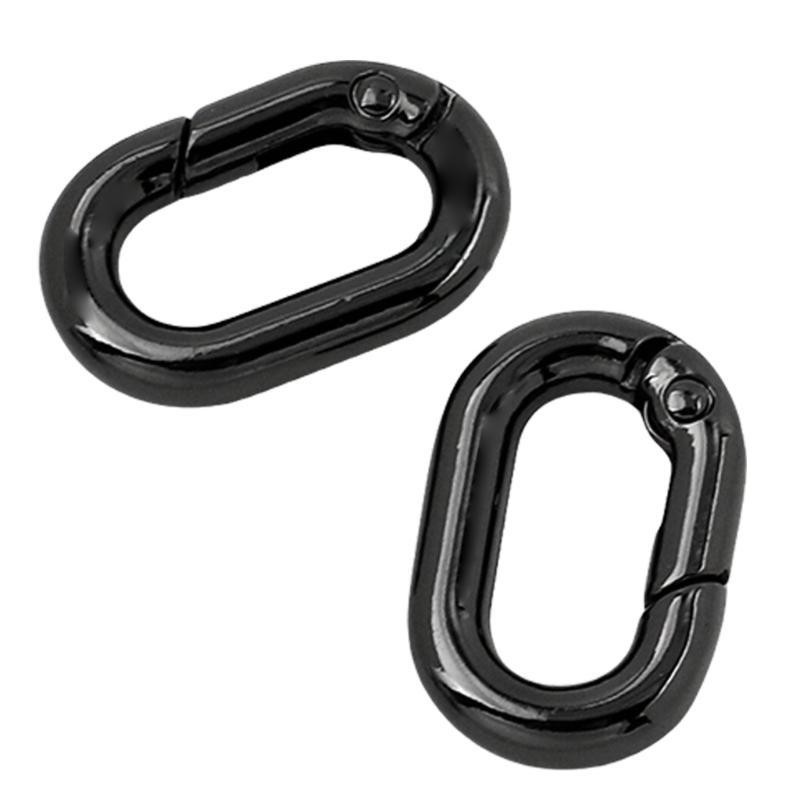 2 Pcs/Set Oval Rings Buckle Spring Oval Rings Spring Keyring Buckles Metal Oval Rings for Bag Purses Belts Keychain