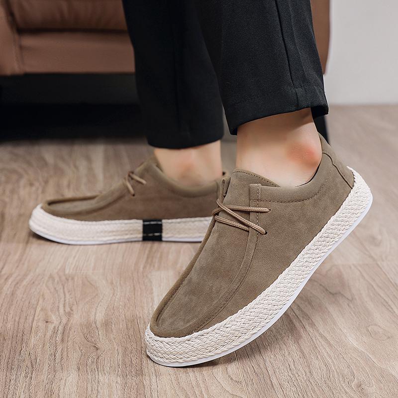 Fashion Fashion Mens Classic Retro Casual Shoes Lace Up Cow Suede Genuine Leather Mens Comfortable Driving Flats Men Outdoor Oxfords