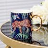 Jungle Cheetah Luxury European Bone China Mug Set - Large Capacity, Exquisite Design