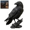 Gruselige Tischdekoration Realistische Gotische Schwarze Krähe Figur, Harz Rabe Statue für Halloween Vogel Skulptur Dekor, Dunkles Ornament Heim Büro Bücherregal